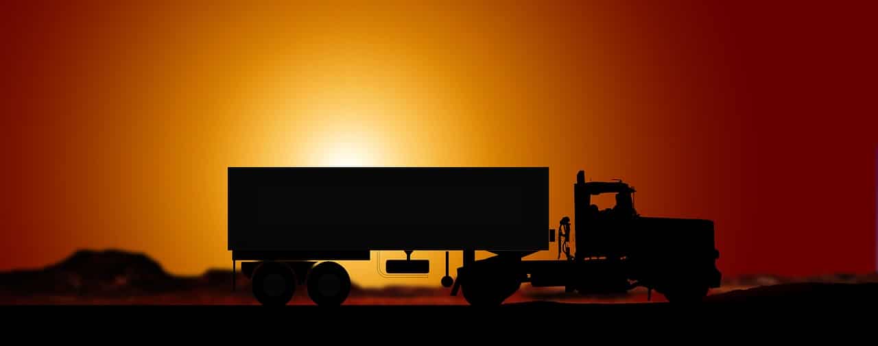 camion coucher de soleil